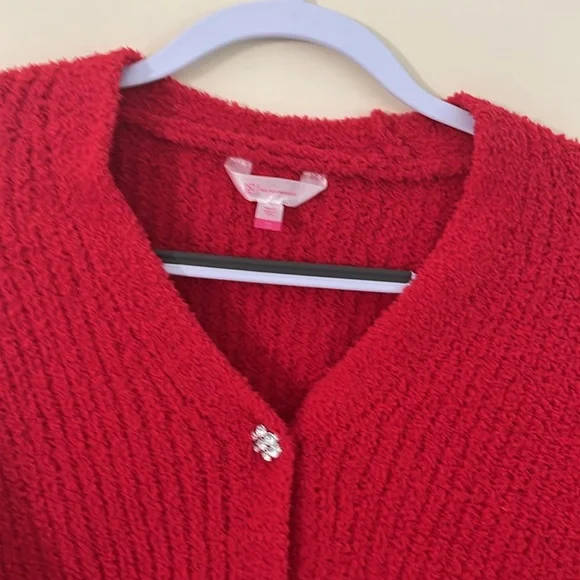 NO BOUNDARIES Red Rhinestone Button Cardigan Sweater XS - Picture 8 of 12
